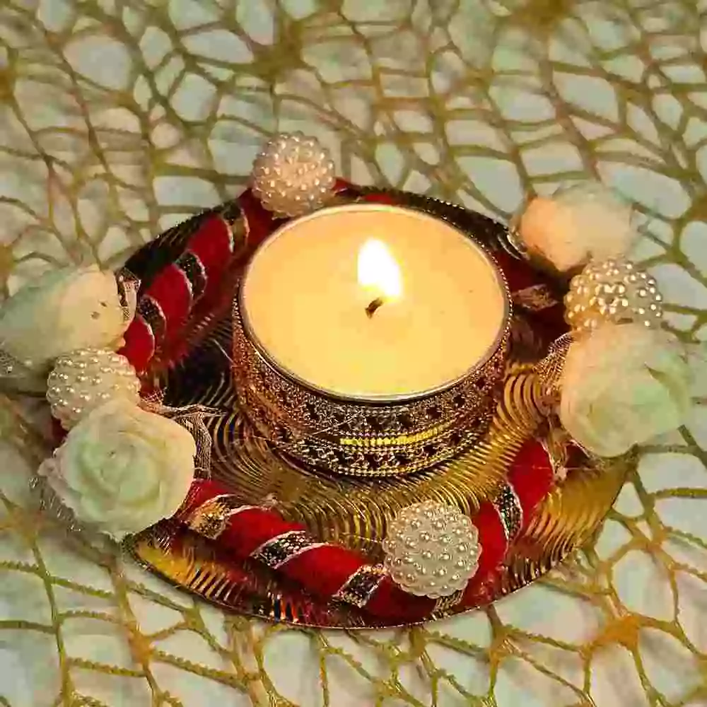 Round square t-light holder for diwali home decor